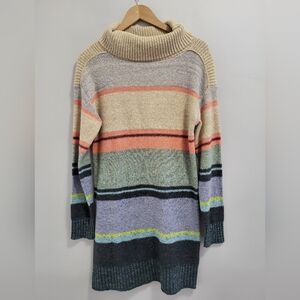 Daily Practice Anthropologie Oversized Striped Turtleneck Sweater Dress Size XS